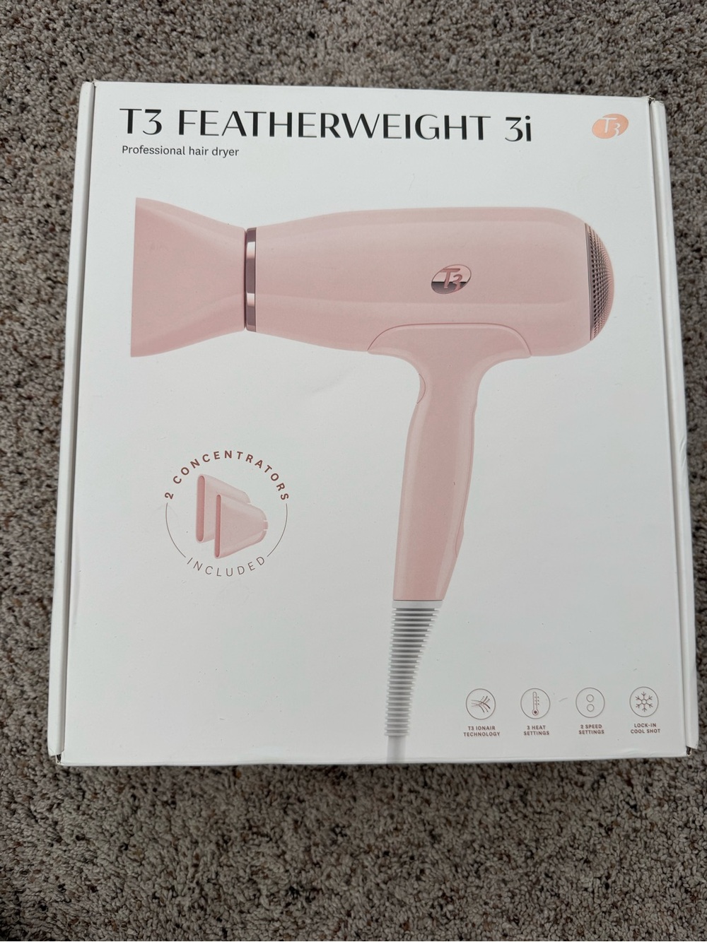 T3 Featherweight 3i Professional Hair Dryer - Light Pink- Brand New